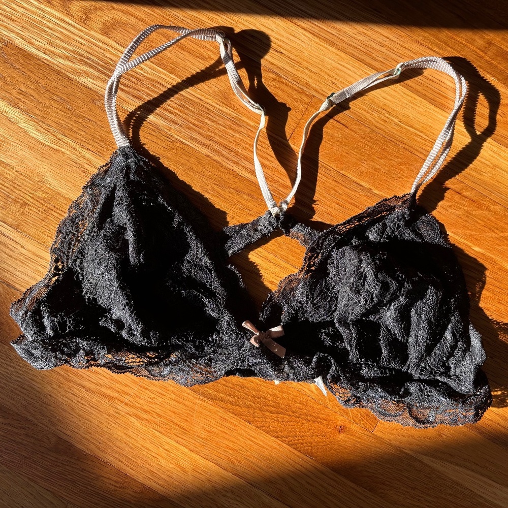 Eberjey dark grey lace bralette